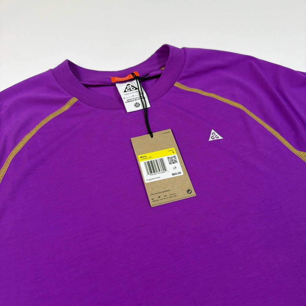 Nike ACG Dri-FIT ADV Mens Small Purple Short Sleeve T-Shirt HJ2881-551 NEW